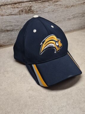 Reebok Navy Blue and Gold Buffalo Sabres Logo Baseball Cap